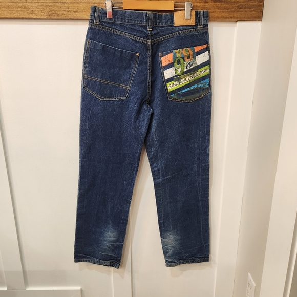 Gino Green Global Jeans Mens 34x31 Blue Vintage Embroidered JNCO Grunge 999 - Picture 2 of 15